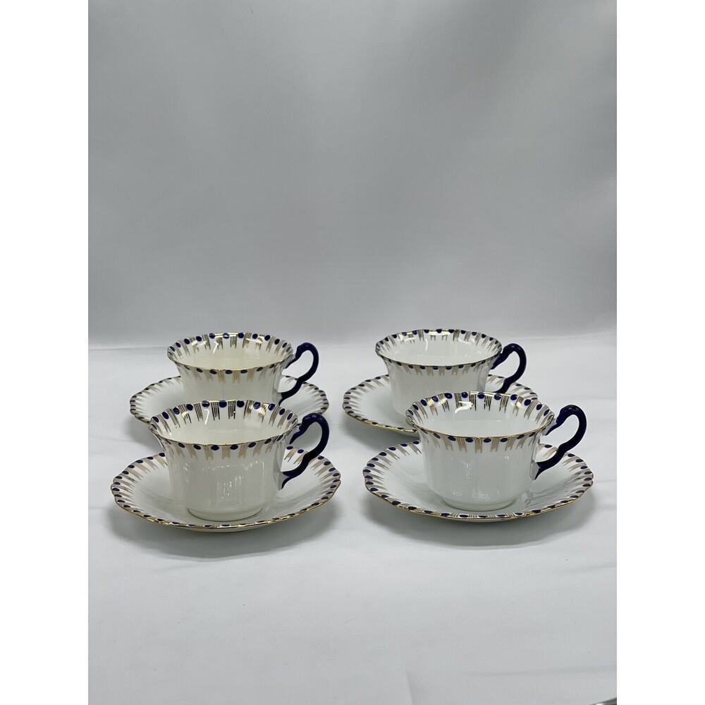Vintage e Hughes & Co Fenton Teacup Saucer Staffordshire Eusancos China‎ England